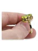 14k geltono aukso Geltonasis peridotas Žiedas Vintažiniai papuošalai vrc134y